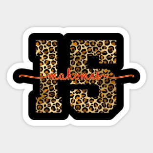 Patrick Mahomes Leopard Print Number 15 Sticker